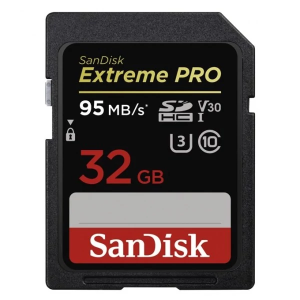Sandisk sdhc extreme pro kártya 32gb, 100/90 mb/s , uhs-i, class 10, u3, v30 (121594)