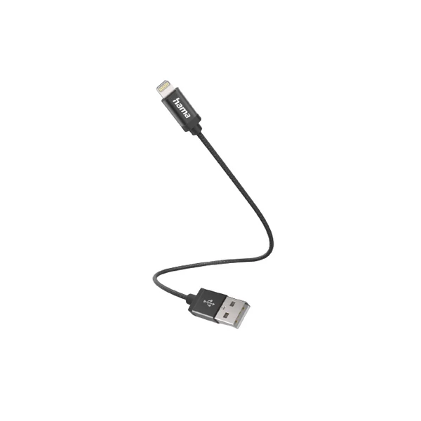 Hama FIC E3 adatkábel lightning 0,2m - fekete (201578)