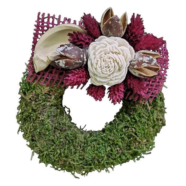 Mohakoszorú díszítéssel 15cm