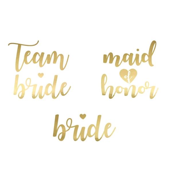 Party aranyszínű tetoválás lánybúcsúra 13db-os kiszerelésben