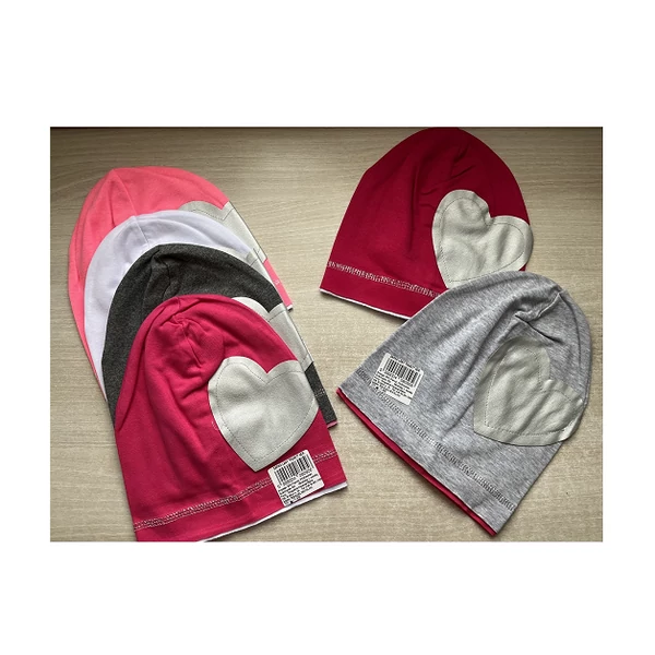 Szíves pamut lányos sapka