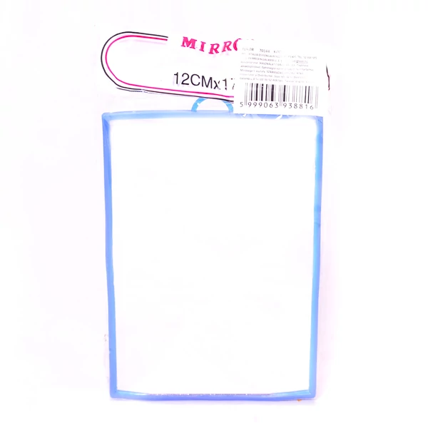 Műanyag keretes szögletes tükör többféle színben 12x17cm 70144