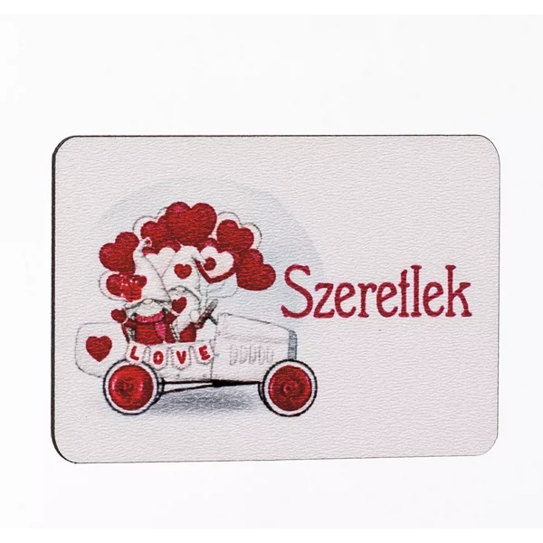 Szeretlek feliratos autós fatábla 7x5cm 4db-os kiszerelésben 04-40
