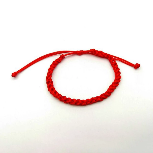 Lora piros fonott cérna karkötő 860857