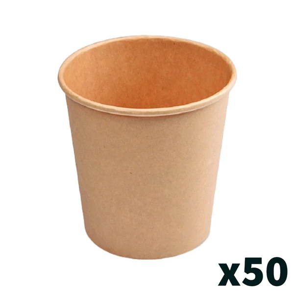 Papírpohár kraft barna 2dl 73mm 50db-os kiszerelésben 76420