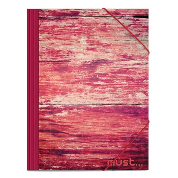 Must: Piros fa mintás gumis mappa 25x35cm