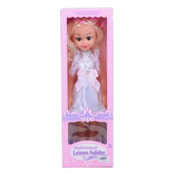Szőke hajú 46cm-es divatbaba alkalmi ruhában hang effektekkel
