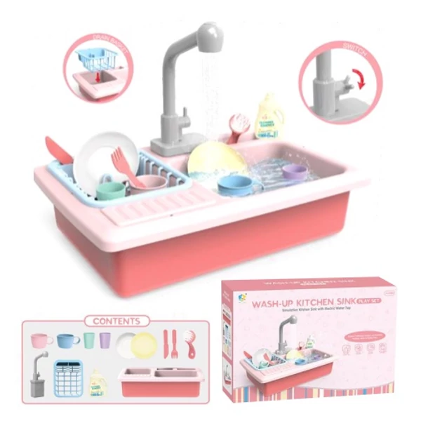 Elektronikus mosogató játékszett kiegészítőkkel