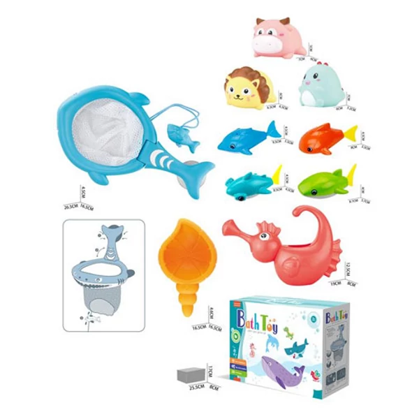 Pancsoló cápa fürdőjátékszett kiegészítőkkel
