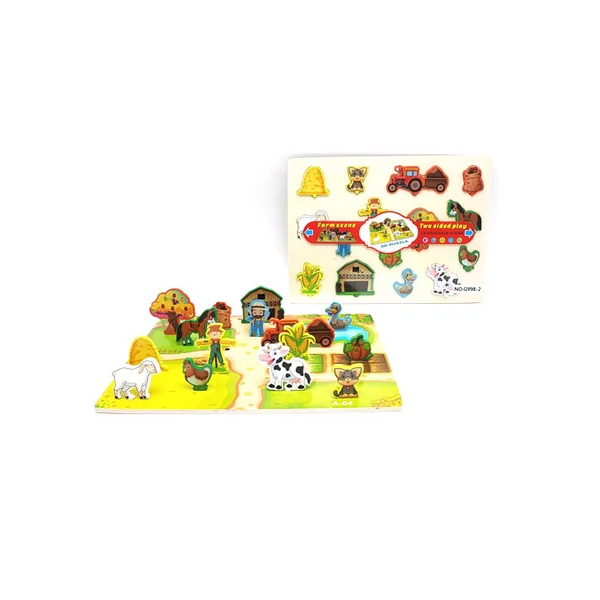 A farm állatai fa kétoldalú forma puzzle