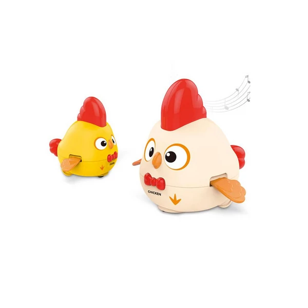 Zenélő csirke pajti kétféle változatban