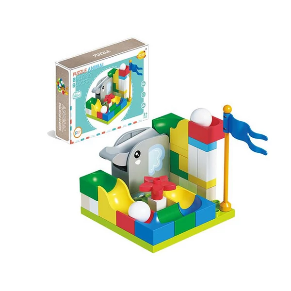 Elefántos színes építőkocka szett 44db-os