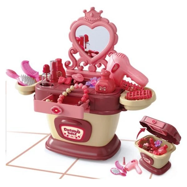 Szétnyitható tükrös szépítkező asztal 58db-os szett