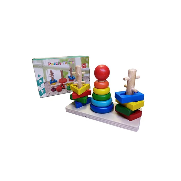 Fa szivárványtorony fejlesztő játék