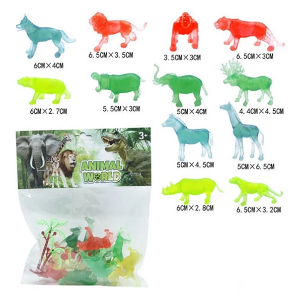 Animal World: Vadállatok átlátszó 12db-os figura szett