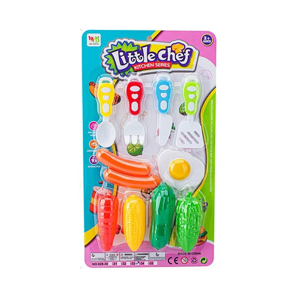 Little Chef élelmiszer szett zöldséggel és evőeszközökkel