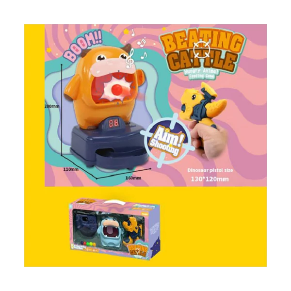 Dínós pisztoly, tehenes céltáblával játékszett