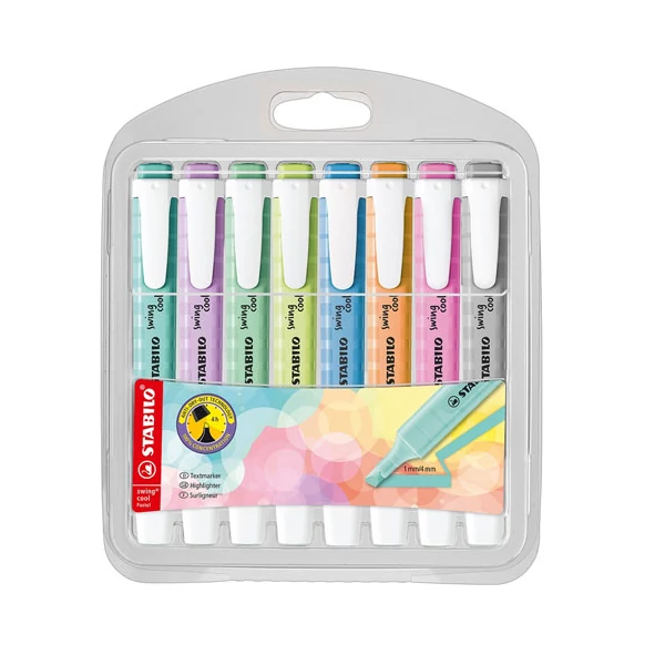 Stabilo: Swing Cool pasztell 8 db-os szövegkiemelő készlet