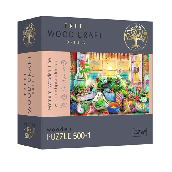Wood Craft: Tengerparti nyaralóház fa puzzle 500+1db-os - Trefl