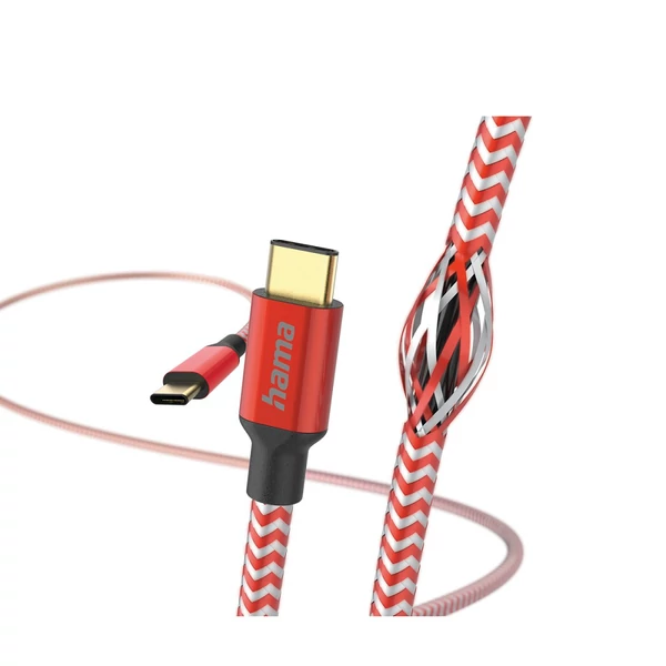 Hama FIC E3 adatkábel usb type-c - type-c Reflective 1,5m piros (201560)