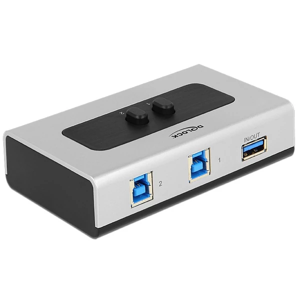Delock 2 portos manuális, kétirányú USB 3.0-kapcsoló