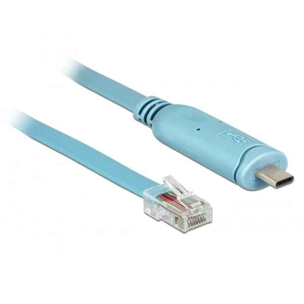 Delock Adapter USB 2.0 C-típusú apa > 1 x soros RS-232 RJ45 apa 3,0 m kék