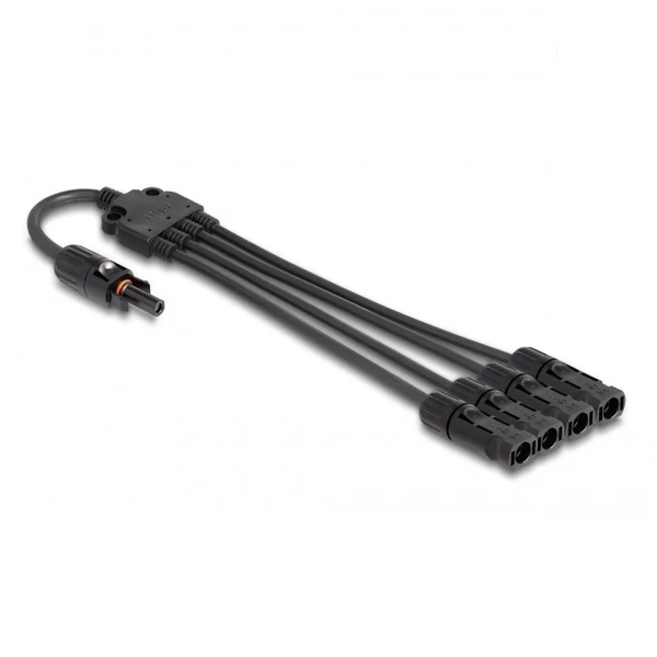 Delock DL4 napelem elosztó kábel 1 x anya és 4 x duga 50 cm fekete