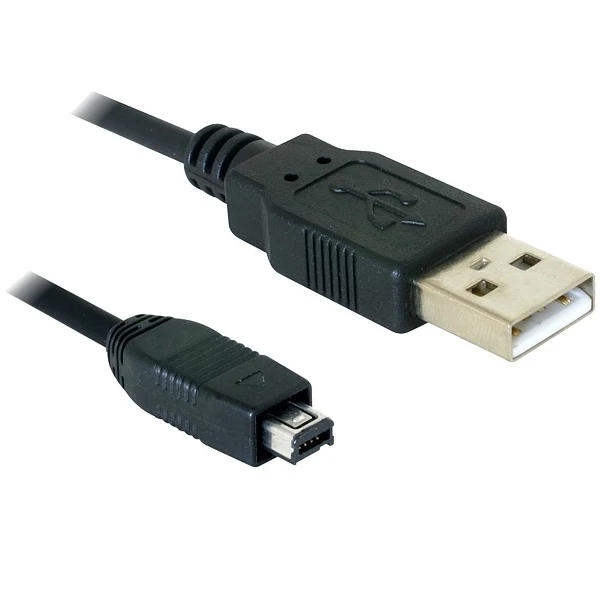 Delock kamera kábel USB-B mini 4 tűs Hirose - USB-A 1,5 m apa-apa