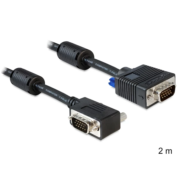 Delock SVGA kábel, 2 m, apa-apa, forgatott