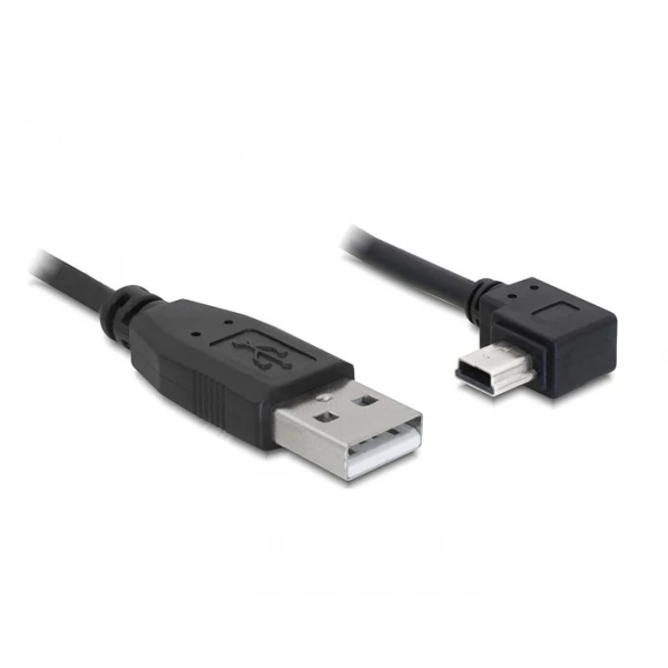 Delock USB 2.0-A apa - USB mini-B 5 tűs  könyök apa átalakító kábel, 3m
