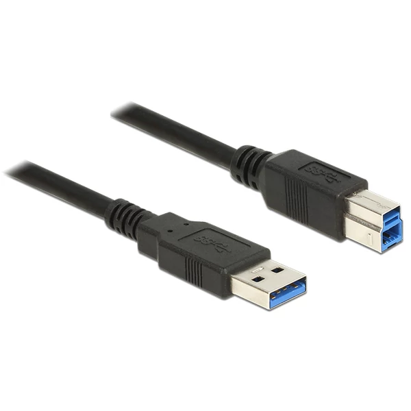 Delock USB 3.0-s kábel A-típusú csatlakozódugóval > USB 3.0-s, B-típusú csatlakozódugóval, 0,5 m, fe