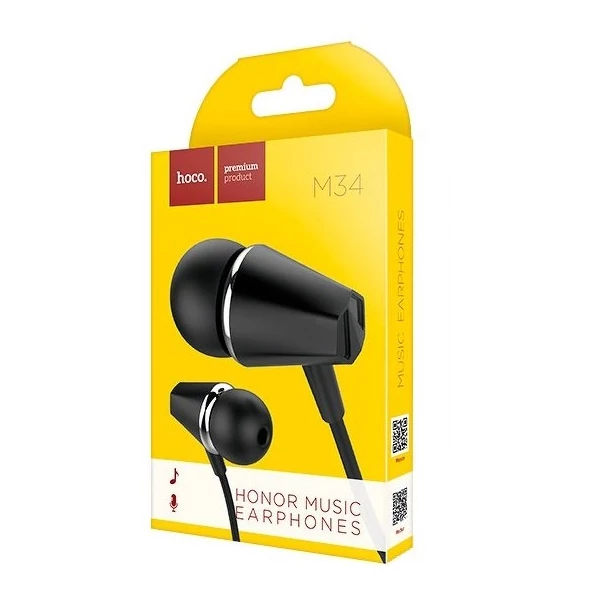 Hoco M34 fülhallgató mikrofonnal fekete