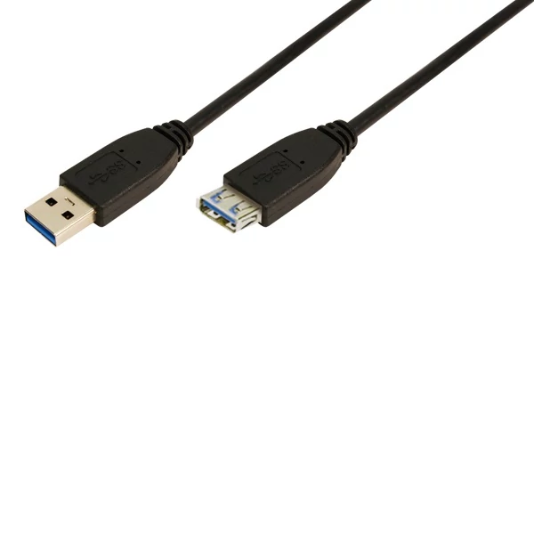 LogiLink USB 3.0 Hosszabbító kábel Type A>TypeA, fekete 3m