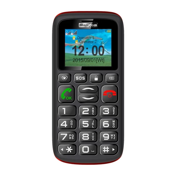 Maxcom MM428L DualSIM mobiltelefon extra nagy gombokkal, vészhívóval (fekete)