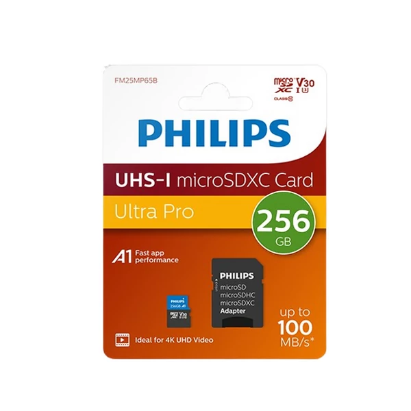 Philips Micro SDXC Memóriakártya 256GB Class 10 UHS-I U1 Adapter