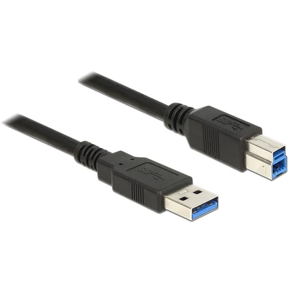 Delock USB 3.0-s kábel A-típusú csatlakozódugóval > USB 3.0-s, B-típusú csatlakozódugóval, 3,0 m, fe