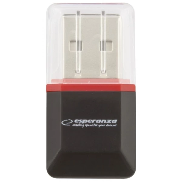 Esperanza microSD kártyaolvasó USB2.0, fekete