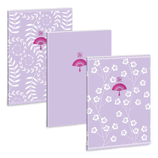 Ars Una: Soft Touch Purple Spring extra kapcsos négyzethálós füzet A/4