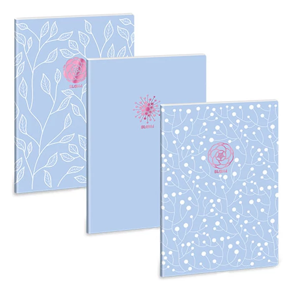 Ars Una: Soft Touch Skyblue Spring extra kapcsos négyzethálós füzet A/4