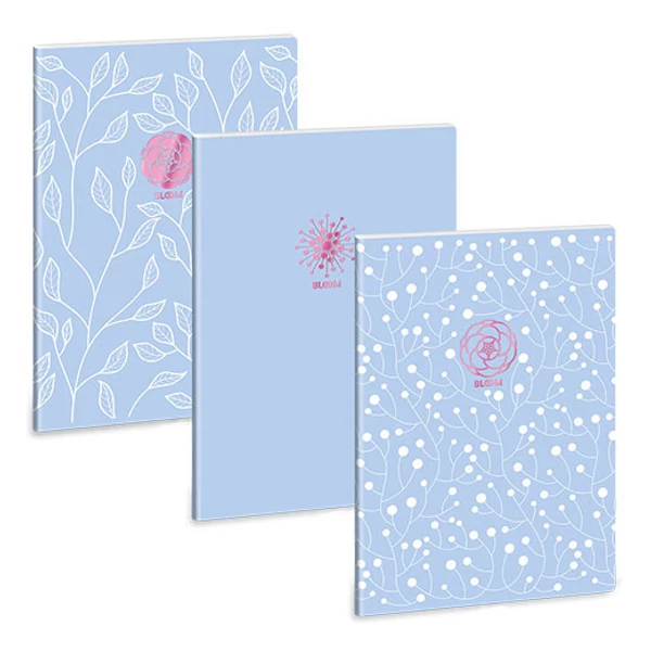 Ars Una: Soft Touch Skyblue Spring extra kapcsos ponthálós füzet A/4