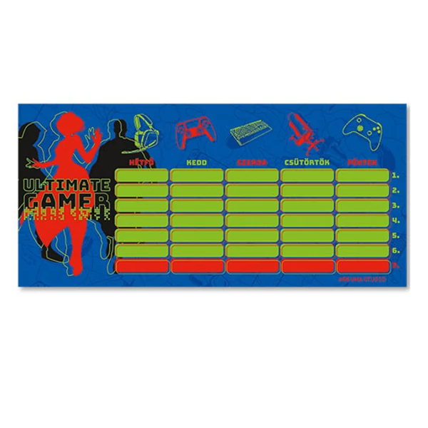 Ars Una: Ultimate Gamer egylapos, kétoldalas órarend