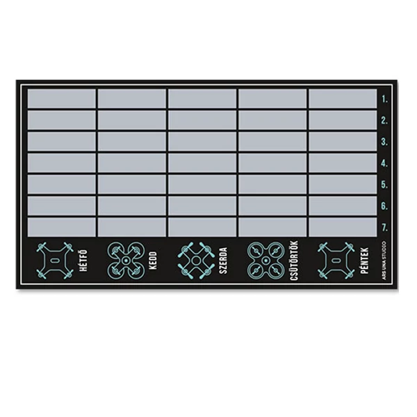 Ars Una: Drone Racer kétoldalas órarend, egylapos