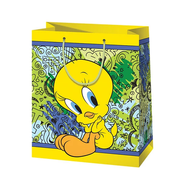 Csőrike mintás nagy méretű exkluzív ajándéktáska 26x14x33cm