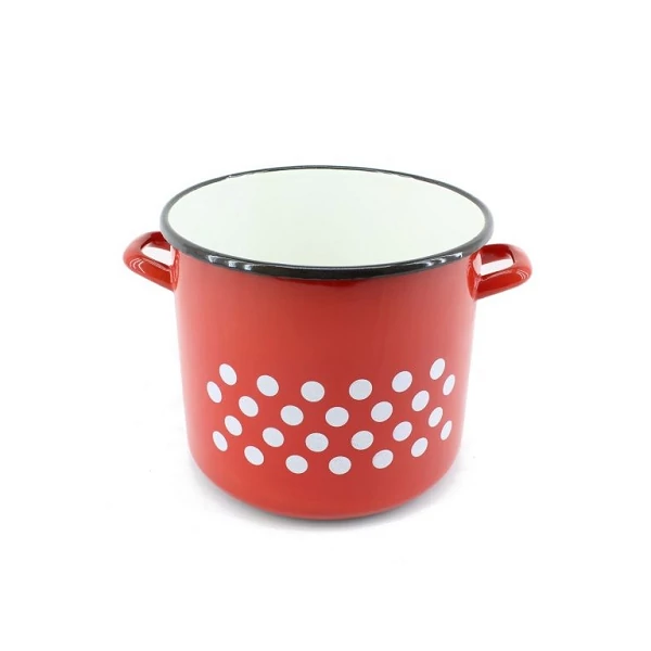 Zománcozott piros-pöttyös fazék 15cm 2,25L