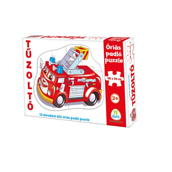 Tűzoltóautó óriás padló puzzle 12db-os