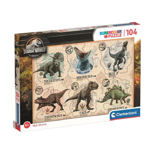 Jurassic World 104db-os Super Color Puzzle - Clementoni