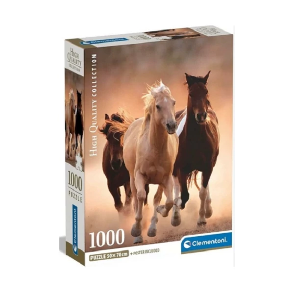 Vágtázó lovak HQC 1000db-os puzzle poszterrel - Clementoni