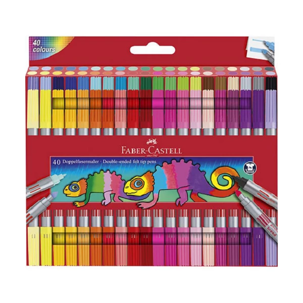 Faber-Castell: 40db-os kétvégű filctoll készlet ragyogó színekkel