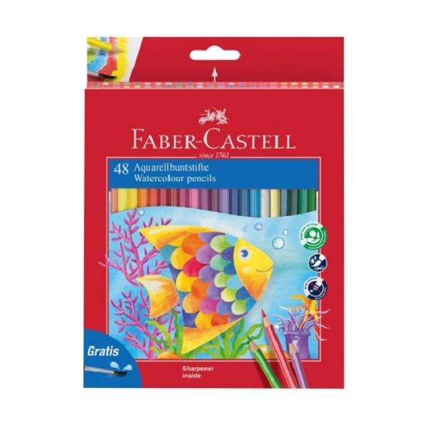 Faber-Castell: 48db-os Aquarell színes ceruza szett ecsettel