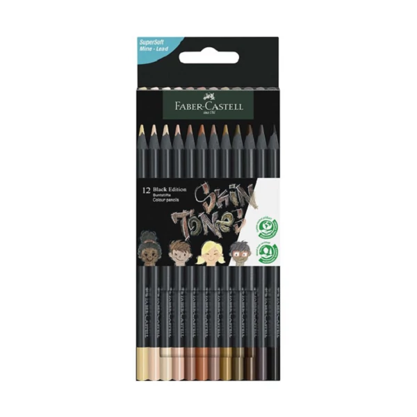 Faber-Castell: Black Edition Skin Tone testszínű 12db-os színes ceruza készlet